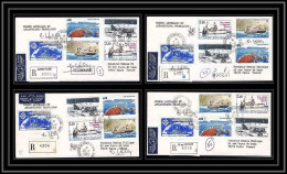 1185 Lot 4 Lettres Cad Différents Taaf Terres Australes Antarctic Covers Bateau (bateaux Ship) Signé Signe Recommandé - Cartas & Documentos