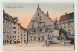 39119303 - Lindau. Reichsplatz Monumentalbrunnen Ungelaufen  Um 1900 Ecken Mit Albumabdruecken, Leicht Buegig, Sonst Gu - Lindau A. Bodensee