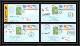 1157 Lot De 4 Lettres Avec Cad Différents Taaf Terres Australes Antarctic Covers 114 OISEAU DE FOLON 1991 Recommandé - Brieven En Documenten