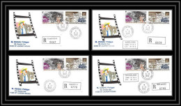 1145 Lot De 4 Lettres Avec Cad Différents Taaf Terres Australes Antarctic Covers N° 127 8/3/1993 Recommandé - Lettres & Documents