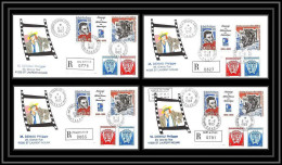 1141 Lot De 4 Lettres Avec Cad Différents Taaf Terres Australes Antarctic Covers 183A METEO 6/3/1993 Recommandé - Brieven En Documenten