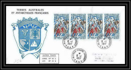 1905 TAAF Antarctic Terres Australes Lettre (cover) N°61 BANDE DE 4 ROSS 8/1/1977 - Brieven En Documenten