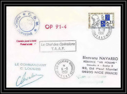 1760 Op 91/4 Signé Signed Ploudes 6/8/1991 Marion Dufresne TAAF Antarctic Terres Australes Lettre (cover) - Brieven En Documenten