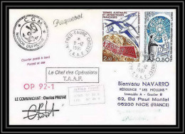 1759 Op 92/1 Signé Signed Protat 8/12/1991 Marion Dufresne TAAF Antarctic Terres Australes Lettre (cover) - Spedizioni Antartiche