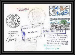 1734 Md 65 Seymana 19/9/1990 Signé Signed Warnery TAAF Antarctic Terres Australes Lettre (cover) - Expediciones Antárticas