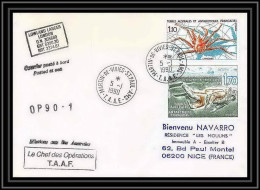 1728 Op 90/1 Lowand Lancer 5/1/1990 TAAF Antarctic Terres Australes Lettre (cover) - Storia Postale