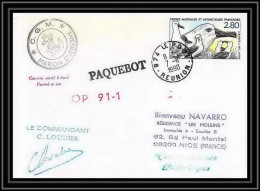 1721 Op 91/2 Marion Dufresne 7/11/1990 Signé Signed Loudes TAAF Antarctic Terres Australes Lettre (cover) - Antarktis-Expeditionen