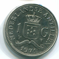 1 GULDEN 1971 ANTILLES NÉERLANDAISES Nickel Colonial Pièce #S12011.F.A - Antilles Néerlandaises