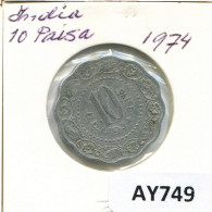 10 PAISE 1974 INDIA Coin #AY749.U.A - India