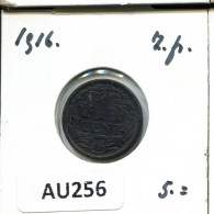 1 CENT 1916 NETHERLANDS Coin #AU256.U.A - 1 Centavos