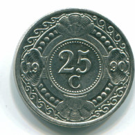 25 CENTS 1990 ANTILLAS NEERLANDESAS Nickel Colonial Moneda #S11269.E.A - Antilles Néerlandaises
