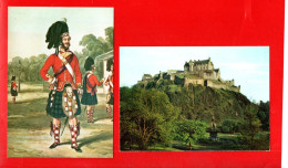 ROYAUME-UNI . ÉCOSSE . ÉDIMBOURG . " OFFICER, THE 93rd HIGLANDERS " & " EDINBURGH CASTLE " . 2 CPM - Réf. N°38891 - - Midlothian/ Edinburgh