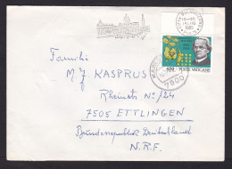 Vatican: Cover To Germany, 1985, 1 Stamp, Gregor Mendel, Biology, Genetics, Pea Experiment, Science (damaged At Back) - Storia Postale