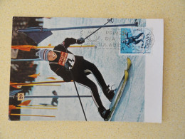 CARTE MAXIMUM CARD SLALOM SKI  JEUX OLYMPIQUES TOKIO 1964 - Skiing