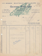 Fattura Comm.  -  Anno 1945 - Paris  " Ditta Georges Paillard "  Vestiti - Cappotti - Tailleurs - Textile & Clothing