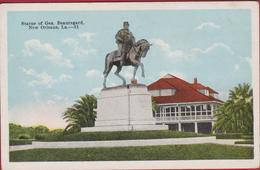Statue Of General Beauregard New Orleans USA United States Rare Old Postcard - New Orleans