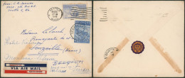 Lettre En Provenance Des USA (Seattle, 1949) Par Avion > Senzeille Réexpédié Par N°771 De Senzeilles > Valars (Suisse) - 1948 Esportazione