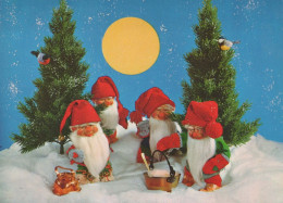 PÈRE NOËL Bonne Année Noël GNOME Vintage Carte Postale CPSM #PBB015.A - Santa Claus