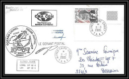 2500 Terres Australes TAAF Lettre Cover Dufresne 2 Signé Signed N°392 CROZET 42 ème Mission 8/3/2005 Coin De Feuille - Cartas & Documentos