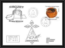 2488 ANTARCTIC Terres Australes TAAF Lettre Cover Dufresne 2 Signé Signed CROZET 42 ème Mission 1/1/2005 N°409 - Storia Postale