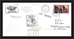 2406 Dufresne 2 Signé Signed Op 2003/2 Crozet 2/9/2003 N°347 Helilagon Terres Australes (taaf) Lettre Cover Sea Elephant - Helicópteros