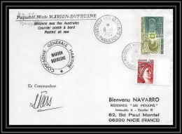 2199 Marion Dusfresne 6/8/1980 Signé Signed TAAF Antarctic Terres Australes Lettre (cover) - Briefe U. Dokumente