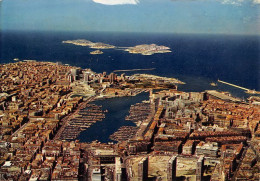 MARSEILLE Vue Aerienne Du Vieux Port Dans Le Fond  Le Chateau D If Et Les Iles Du Frioul 2(scan Recto-verso) MA1119 - Kasteel Van If, Eilanden…