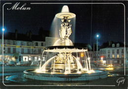 MELUN Sur La Place Saint Jean La Grande Fontaine Lumineuse 21(scan Recto-verso) MA1117 - Melun