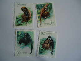 CHINA  4  MNH STAMPS  MONKEYS 2002 - Mono