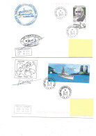 PO - 44 - 4 Plis Kerguelen Avec Cachets Illustrés - Cartas & Documentos