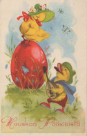 PASCUA POLLO HUEVO Vintage Tarjeta Postal CPA #PKE097.A - Easter