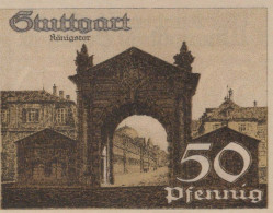 50 PFENNIG 1921 Stadt STUTTGART Württemberg UNC DEUTSCHLAND Notgeld #PC430 - Lokale Ausgaben