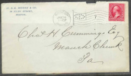 1901 Boston Mass (Jan 24) "7" Flag Cancel Corner Card - Briefe U. Dokumente