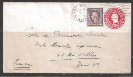 1924 Ann Arbor Mich (Jan 28) To Paris France - Covers & Documents