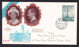 Vatican: Commemorative Cover, 1964, 1 Stamp, Wedding Princess Irene & Prince Charles, Royalty (minor Damage) - Storia Postale