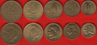 Brazil Set Of 5 Coins: 10 Centavos - 2 Cruzeiros 1945-1955 - Brasile