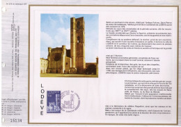 FRANCE -  FDC - Cathédrale De LODEVE - Feuillet N° 378 Du Catalogue CEF - 1970-1979