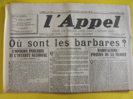 L'appel N° 125 Du 22 Juillet 1943. Costantini. Francis Riche Souza Francisme Collaboration Antisémite Milice Légion LVF - Andere & Zonder Classificatie