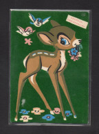 (16/04/24) THEME DISNEY-CPSM BAMBI - WALT DISNEY PRODUCTION - CARTE EN DAIM - Altri & Non Classificati