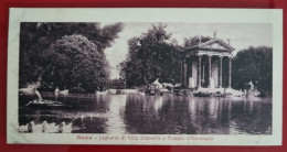 Carta Postale Non Circulée - 14 Cm X 7 Cm - ITALIA - ROMA - LAGHETTO DI VILLA UMBERTO E TEMPIO D'ESCULAPIO - Piazze