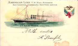 AMERICAN LINE / US MAIL STEAMER / SS NEW YORK  1900  PRECURSEUR - Handel