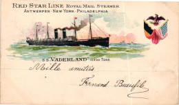 RED STAR LINE /  SS VADERLAND  1900  PRECURSEUR - Handel