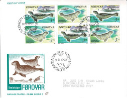 Faroe Islands; 1992; Seals;  Booklet Pane On FDC (Populær Filateli). - Faroe Islands