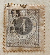 Suède 1872 - 4 ÖRE - PERFORATIONS 13 - Gebraucht