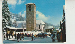 Carte Circulée Adelboden 1353m Berner Oberland  Dorfstrasse Mit Ref Kirche Tres Tres Animée - Adelboden