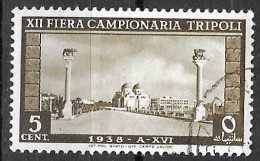 LIBIA - 1938 -  XII FIERA DI TRIPOLI - CENT 5 - USATO (YVERT TRIP. 161 - MICHEL 257 - SS 146) - Libye