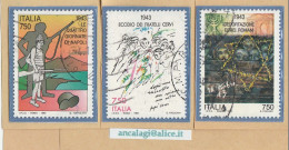 USATI ITALIA 1993 - Ref.0678 "AVVENIMENTI STORICI" Serie Di 3 Val. - - 1991-00: Gebraucht