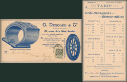 Fine Barbe - N°53 SBD Sur Imprimé "G. Desclée" (Anti-dérapant, Tarif) De Bruxelles > Gand - 1893-1900 Schmaler Bart