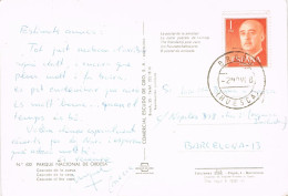 54791. Postal BROTO (Huesca) 1968. Vista Parque Naciuonal De Ordesa, Cascada De La Cueva - Brieven En Documenten