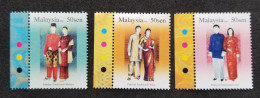 Malaysia Traditional Costumes 2006 Attire Costume Culture Cloth Art Chinese India Malay (stamp Color MNH - Malaysia (1964-...)